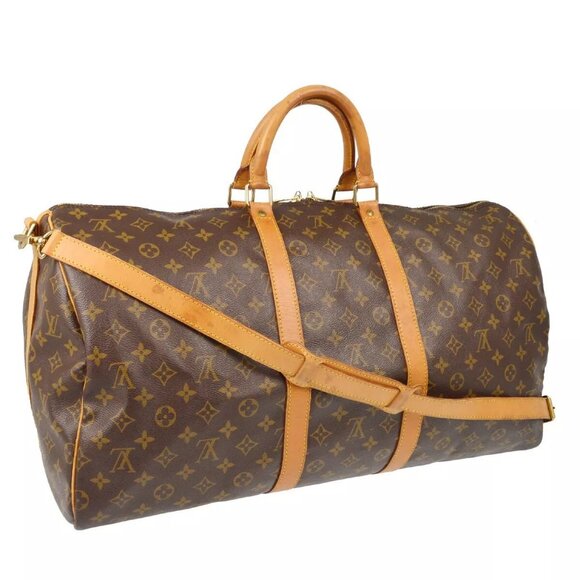 Louis Vuitton Keepall Bag Duffle 55 Brown Canvas - Picture 2 of 12